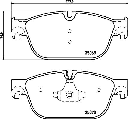 HELLA 8DB 355 015-061 - Комплект спирачно феродо, дискови спирачки vvparts.bg