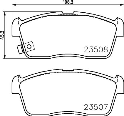 HELLA 8DB 355 015-071 - Комплект спирачно феродо, дискови спирачки vvparts.bg