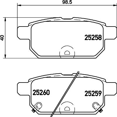 HELLA 8DB 355 015-871 - Комплект спирачно феродо, дискови спирачки vvparts.bg