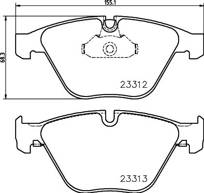 HELLA 8DB 355 015-391 - Комплект спирачно феродо, дискови спирачки vvparts.bg