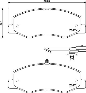 HELLA 8DB 355 015-311 - Комплект спирачно феродо, дискови спирачки vvparts.bg