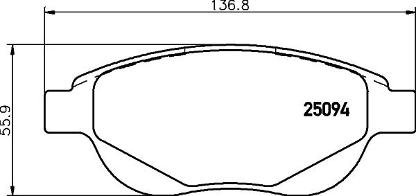 HELLA 8DB 355 015-381 - Комплект спирачно феродо, дискови спирачки vvparts.bg