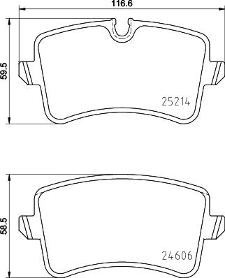 HELLA 8DB 355 015-201 - Комплект спирачно феродо, дискови спирачки vvparts.bg