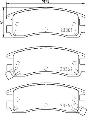 HELLA 8DB 355 016-961 - Комплект спирачно феродо, дискови спирачки vvparts.bg