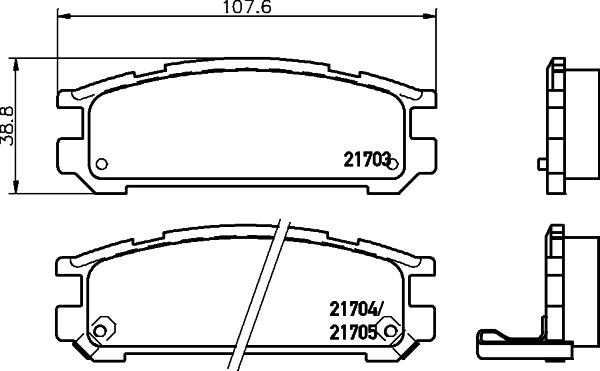 HELLA 8DB 355 027-231 - Комплект спирачно феродо, дискови спирачки vvparts.bg