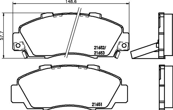 HELLA 8DB 355 024-511 - Комплект спирачно феродо, дискови спирачки vvparts.bg