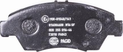 HELLA 8DB 355 016-461 - Комплект спирачно феродо, дискови спирачки vvparts.bg