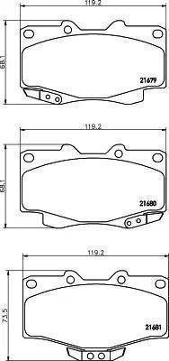 HELLA 8DB 355 030-131 - Комплект спирачно феродо, дискови спирачки vvparts.bg