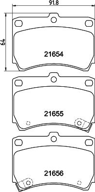 HELLA 8DB 355 016-431 - Комплект спирачно феродо, дискови спирачки vvparts.bg