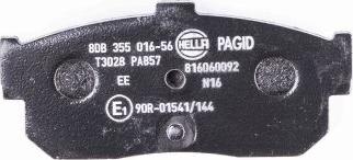 HELLA 8DB 355 016-561 - Комплект спирачно феродо, дискови спирачки vvparts.bg