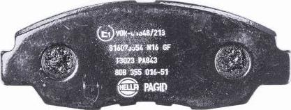 HELLA 8DB 355 016-511 - Комплект спирачно феродо, дискови спирачки vvparts.bg
