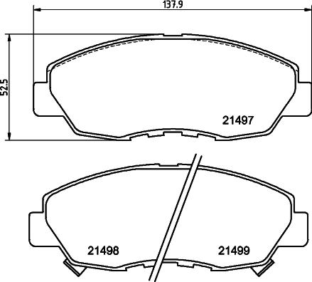 HELLA 8DB 355 016-511 - Комплект спирачно феродо, дискови спирачки vvparts.bg