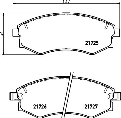 HELLA 8DB 355 016-691 - Комплект спирачно феродо, дискови спирачки vvparts.bg