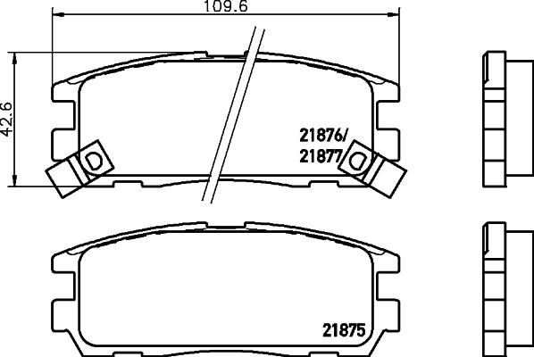 HELLA 8DB 355 016-621 - Комплект спирачно феродо, дискови спирачки vvparts.bg