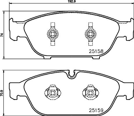 HELLA 8DB 355 016-031 - Комплект спирачно феродо, дискови спирачки vvparts.bg