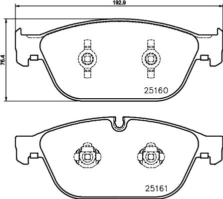 HELLA 8DB 355 016-021 - Комплект спирачно феродо, дискови спирачки vvparts.bg