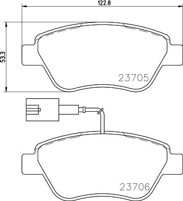 HELLA 8DB 355 016-071 - Комплект спирачно феродо, дискови спирачки vvparts.bg