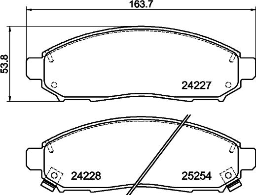 HELLA 8DB 355 016-121 - Комплект спирачно феродо, дискови спирачки vvparts.bg