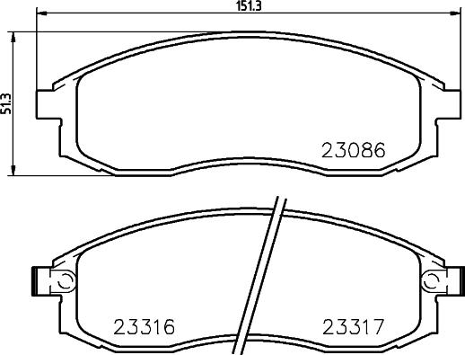 HELLA 8DB 355 016-891 - Комплект спирачно феродо, дискови спирачки vvparts.bg