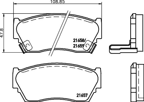 HELLA 8DB 355 027-151 - Комплект спирачно феродо, дискови спирачки vvparts.bg