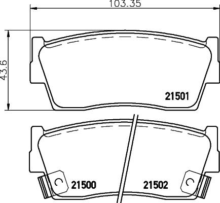 HELLA 8DB 355 016-371 - Комплект спирачно феродо, дискови спирачки vvparts.bg