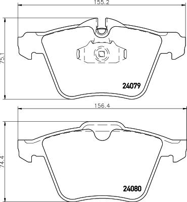 HELLA 8DB 355 016-291 - Комплект спирачно феродо, дискови спирачки vvparts.bg