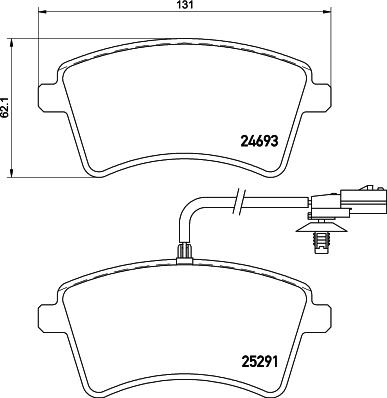 HELLA 8DB 355 016-241 - Комплект спирачно феродо, дискови спирачки vvparts.bg