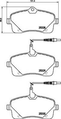 HELLA 8DB 355 016-261 - Комплект спирачно феродо, дискови спирачки vvparts.bg