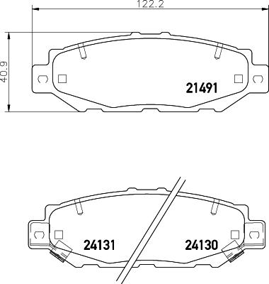 HELLA 8DB 355 016-751 - Комплект спирачно феродо, дискови спирачки vvparts.bg