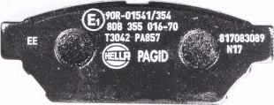 HELLA 8DB 355 016-701 - Комплект спирачно феродо, дискови спирачки vvparts.bg