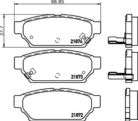 HELLA 8DB 355 024-581 - Комплект спирачно феродо, дискови спирачки vvparts.bg