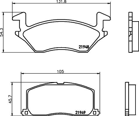 HELLA 8DB 355 016-781 - Комплект спирачно феродо, дискови спирачки vvparts.bg