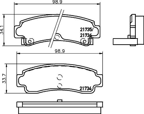 HELLA 8DB 355 016-731 - Комплект спирачно феродо, дискови спирачки vvparts.bg