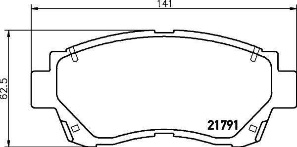 HELLA 8DB 355 016-771 - Комплект спирачно феродо, дискови спирачки vvparts.bg