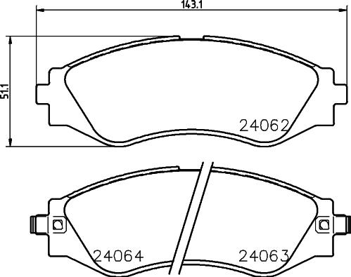 HELLA 8DB 355 010-951 - Комплект спирачно феродо, дискови спирачки vvparts.bg