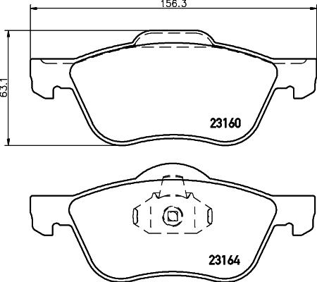 HELLA 8DB 355 010-911 - Комплект спирачно феродо, дискови спирачки vvparts.bg