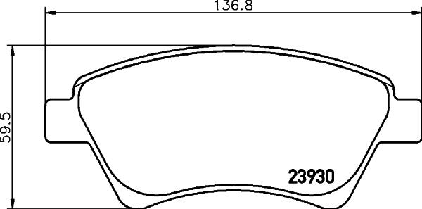 HELLA 8DB 355 010-541 - Комплект спирачно феродо, дискови спирачки vvparts.bg