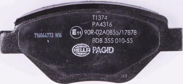 HELLA 8DB 355 010-551 - Комплект спирачно феродо, дискови спирачки vvparts.bg
