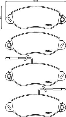 HELLA 8DB 355 010-531 - Комплект спирачно феродо, дискови спирачки vvparts.bg