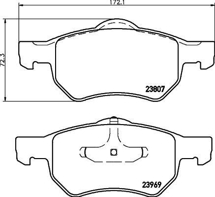 HELLA 8DB 355 010-641 - Комплект спирачно феродо, дискови спирачки vvparts.bg