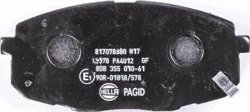 HELLA 8DB 355 010-611 - Комплект спирачно феродо, дискови спирачки vvparts.bg