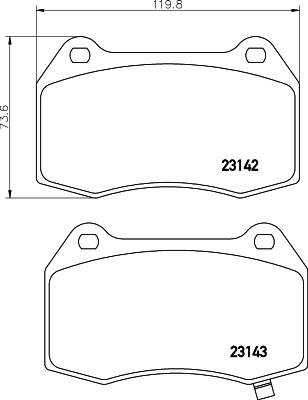 HELLA 8DB 355 010-681 - Комплект спирачно феродо, дискови спирачки vvparts.bg