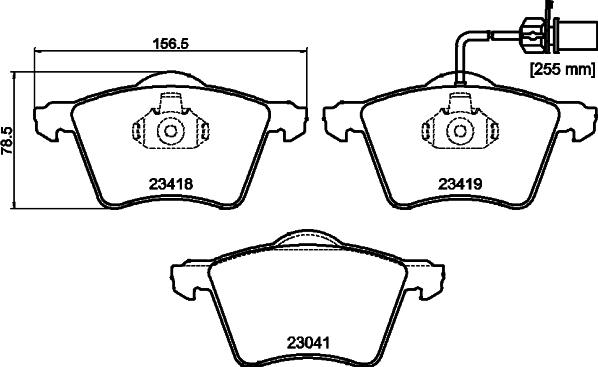 HELLA 8DB 355 010-631 - Комплект спирачно феродо, дискови спирачки vvparts.bg