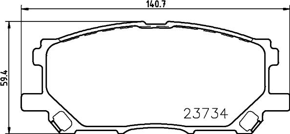 HELLA 8DB 355 010-071 - Комплект спирачно феродо, дискови спирачки vvparts.bg