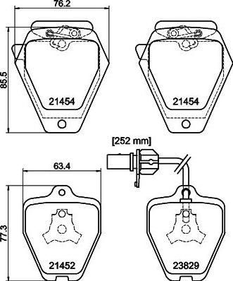 HELLA 8DB 355 010-191 - Комплект спирачно феродо, дискови спирачки vvparts.bg