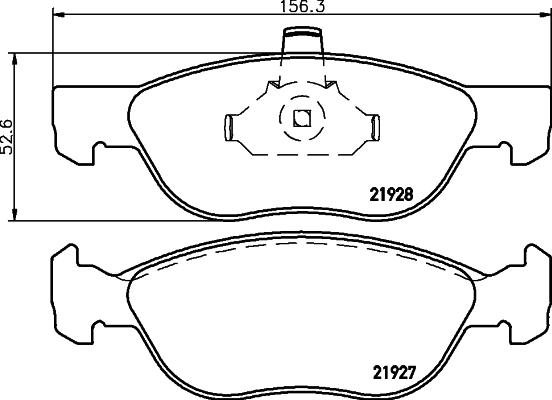 HELLA 8DB 355 010-181 - Комплект спирачно феродо, дискови спирачки vvparts.bg