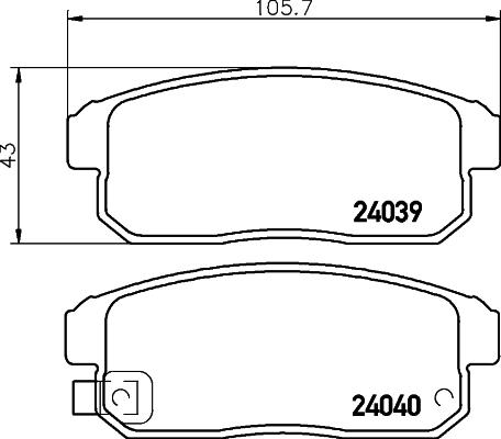 HELLA 8DB 355 010-891 - Комплект спирачно феродо, дискови спирачки vvparts.bg