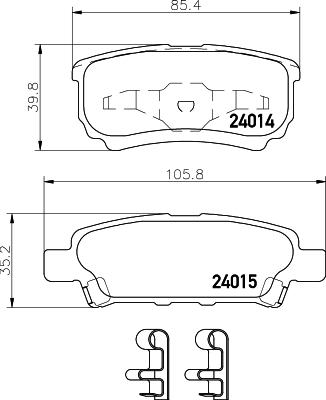 HELLA 8DB 355 010-811 - Комплект спирачно феродо, дискови спирачки vvparts.bg