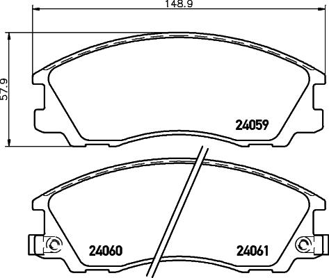 HELLA 8DB 355 010-821 - Комплект спирачно феродо, дискови спирачки vvparts.bg