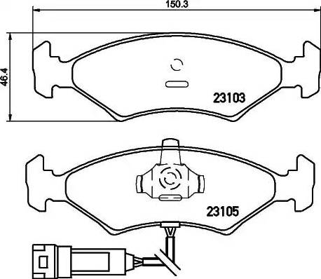 HELLA 8DB 355 010-301 - Комплект спирачно феродо, дискови спирачки vvparts.bg